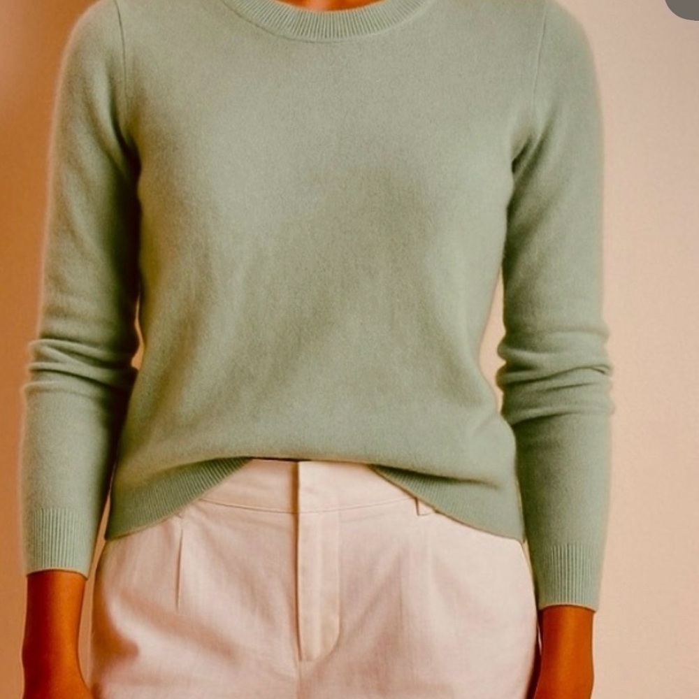J. Crew Light Green Crew Neck Sweater